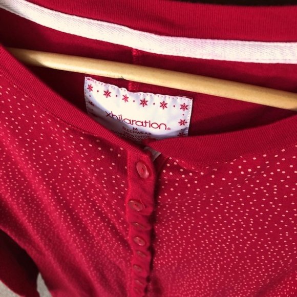 SALE 2 for $26 / 3 for $33 Red Polka Dot Onsie Pajamas / Lounge, Women's Medium - Picture 3 of 9